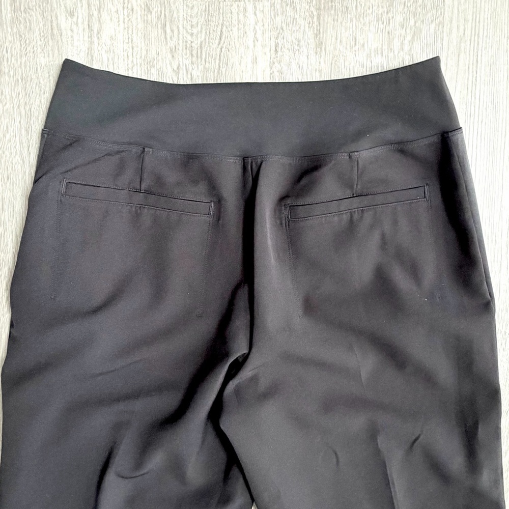 Athleta Endless Satin Side Stripe Pant Black Women's Size 10 High Rise Stretch - Picture 7 of 14